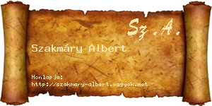 Szakmáry Albert névjegykártya