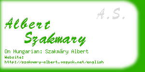 albert szakmary business card