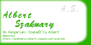albert szakmary business card